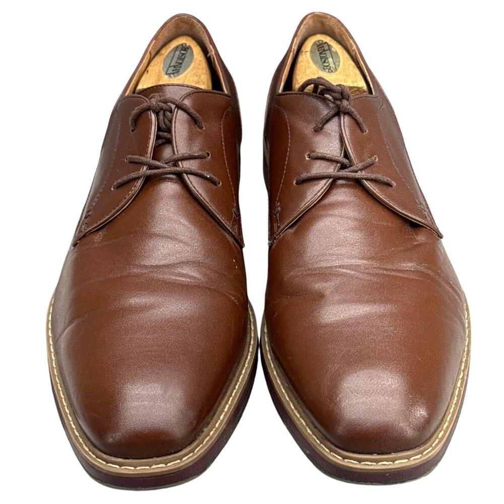 Nunn Bush Brown Faux Leather Classic Lace Up Oxford Dress Shoes Men 11.5 - Picture 2 of 10